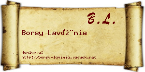 Borsy Lavínia névjegykártya